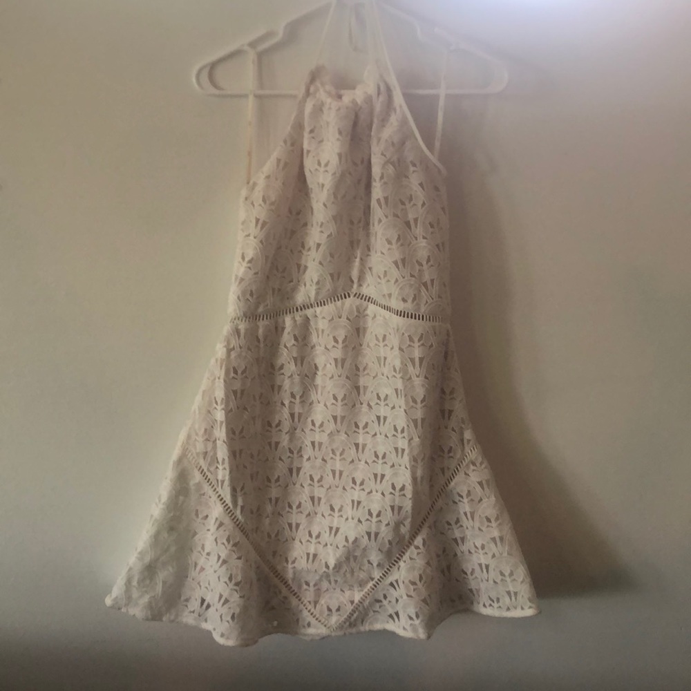 White lace mini dress